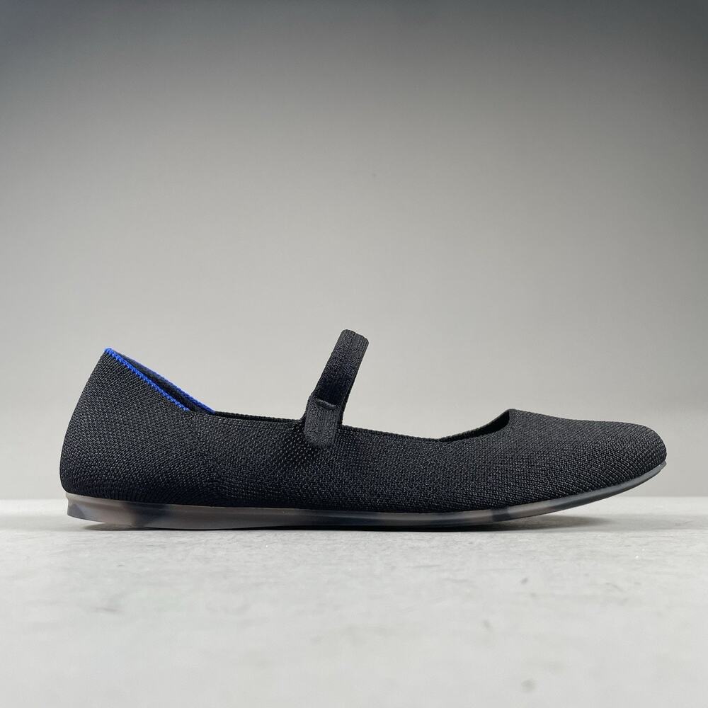 Rothy's Black Knit Mary Jane Flats with Blue Trim - Picture 5 of 9